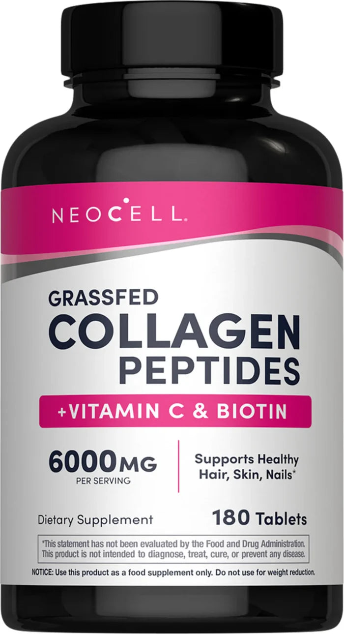 Neocell Grassfed Collagen Peptides + C & Biotin, 6000 mg, 180 Caplets