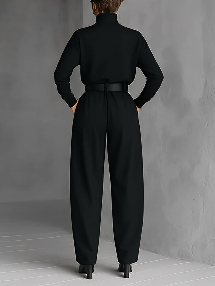Neravirae - Ensemble Col Roulé & Pantalon Droit Élégant