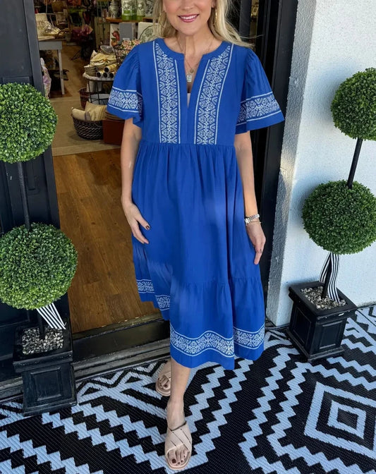 Noéa - Robe Longue Bohème à Col V