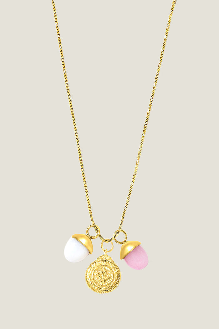 Oasis Pink Gemstone Necklace | Gold/Pink