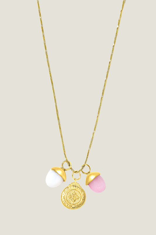 Oasis Pink Gemstone Necklace | Gold/Pink