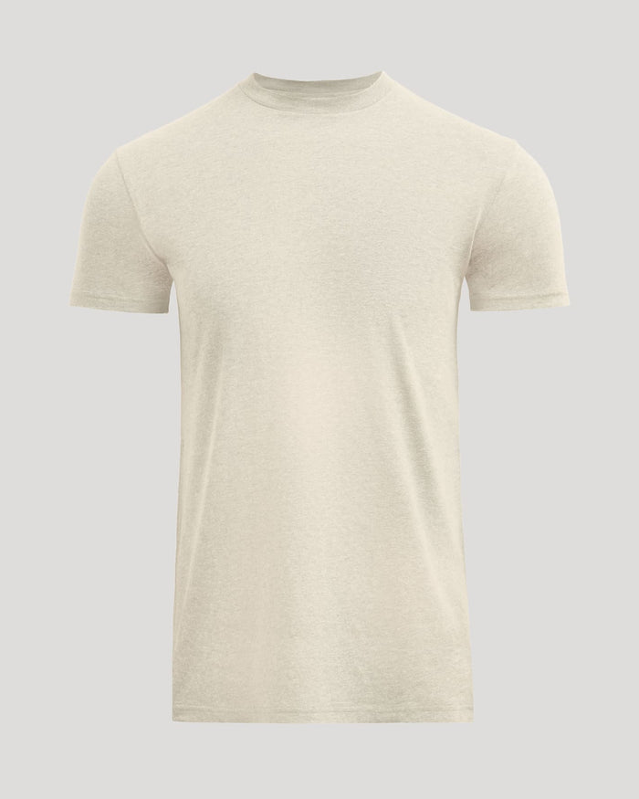 Beige t-shirt on a light gray background