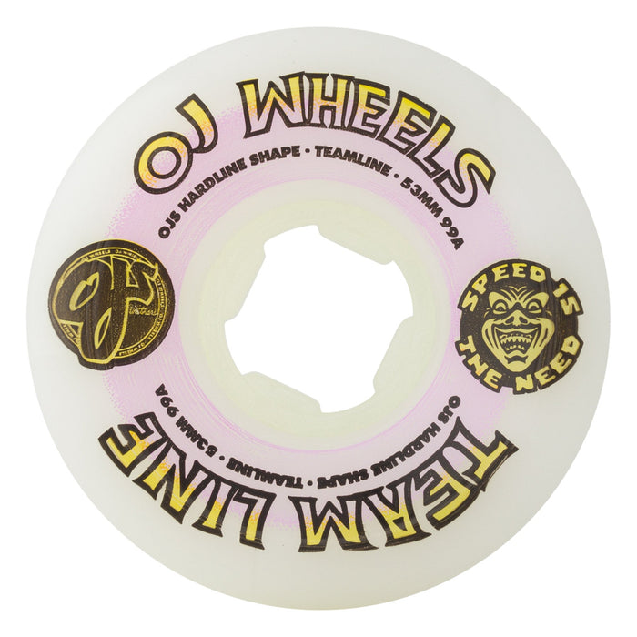 OJ Hardline Team Line 53mm 99a Purple/Yellow Skateboard Wheels