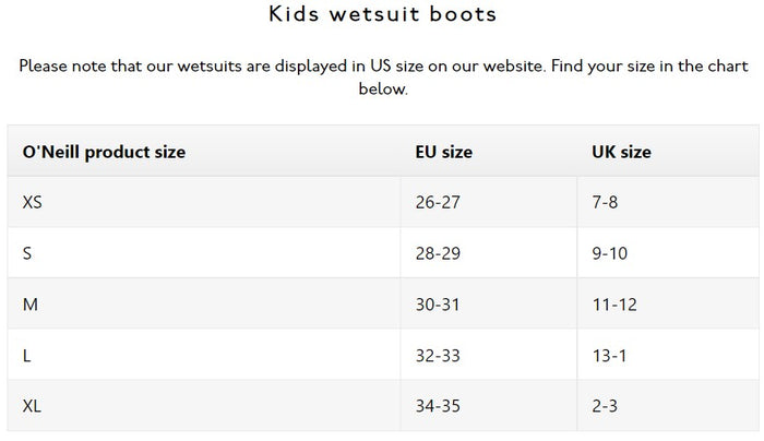 O'Neill Kids Heat 5mm Neoprene Zip Boot - 5119