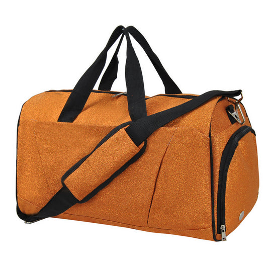 Orange Glitter NGIL Gymnastics Dance and Cheer Duffle Bags