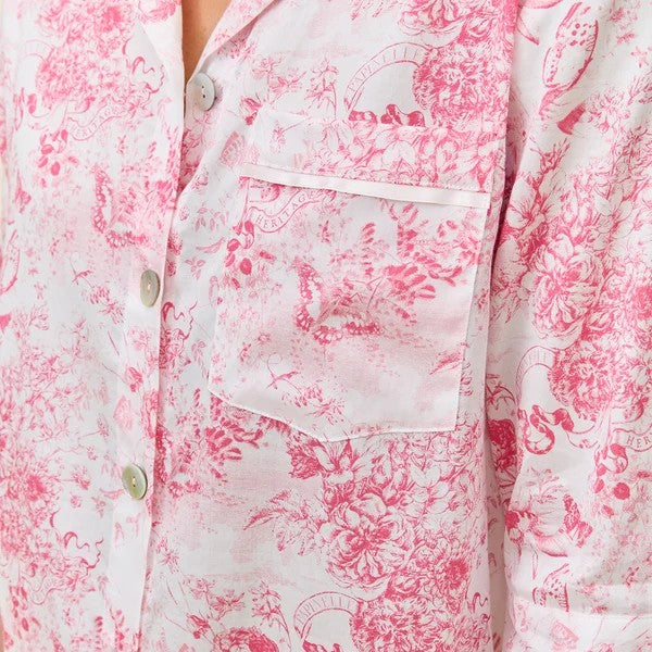 Papinelle Toile De Jouy Crop PJ Set