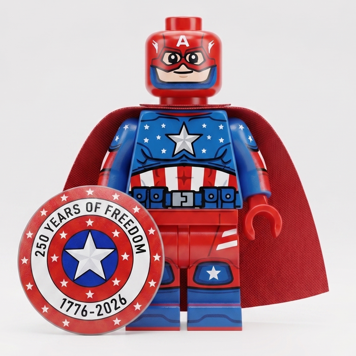 Custom LEGO Captain America 250 Years Minifig