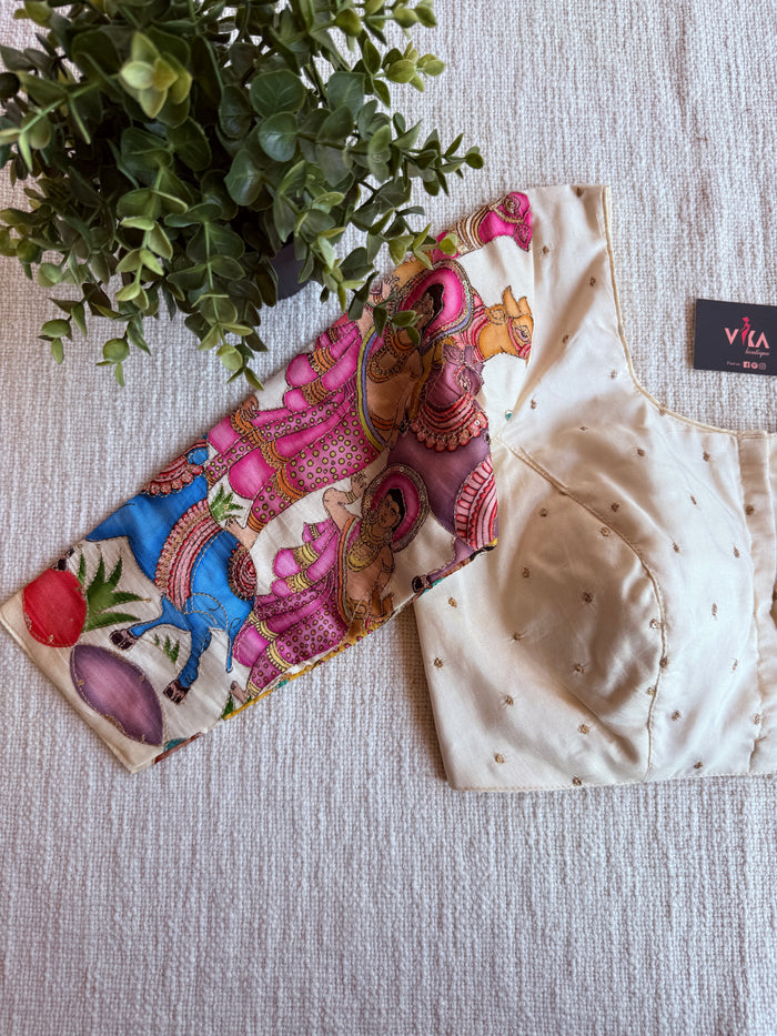 Pichwai work blouse and saree - Size 38