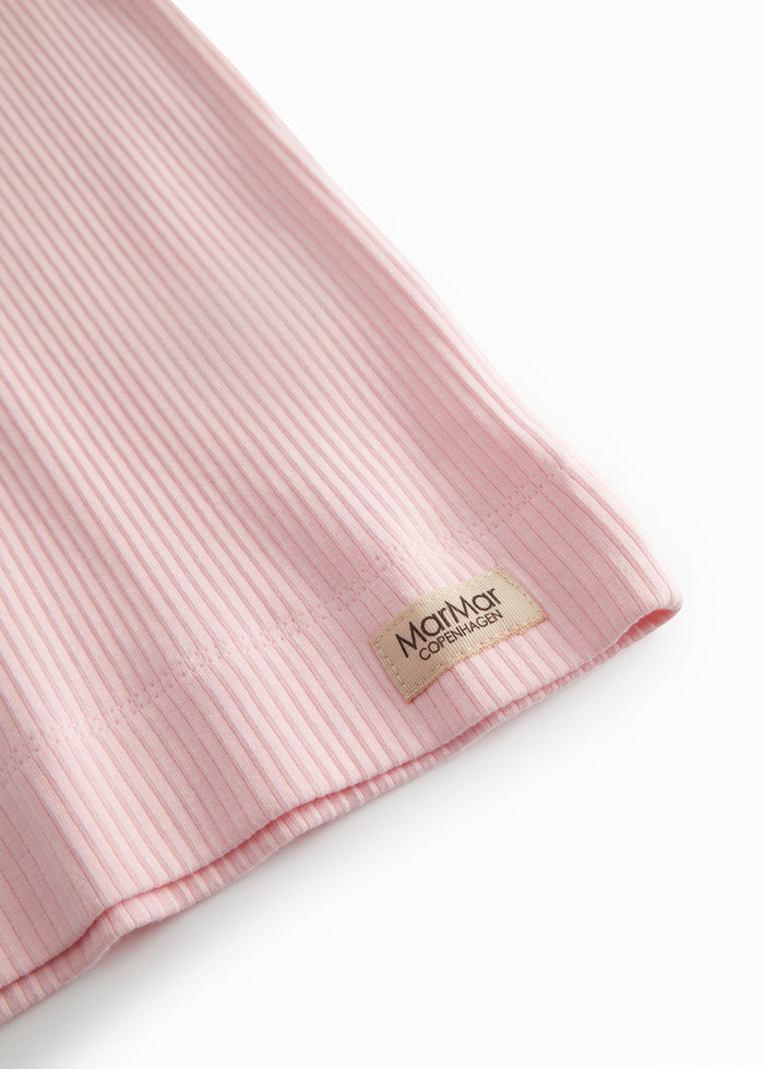 Red ribbed modal t-shirt for children