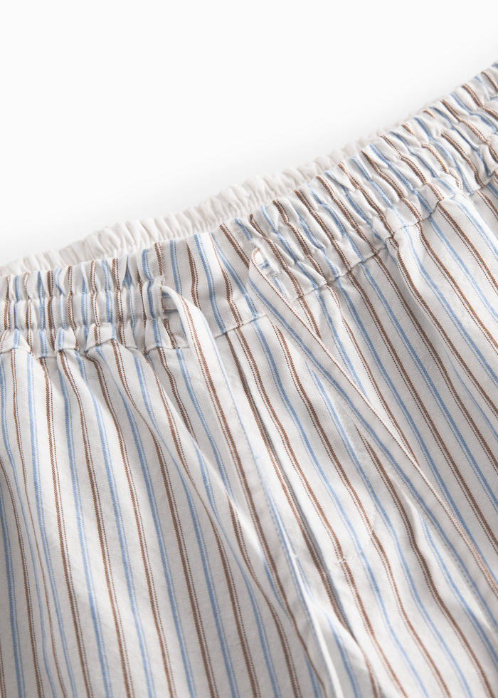 Blue striped pants with drawstrings for children