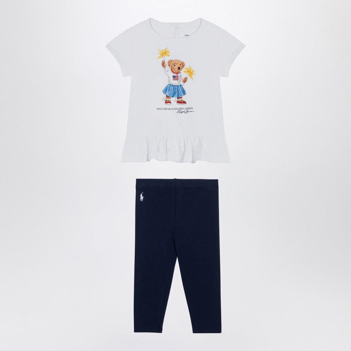Apparel & Accessories 6 Polo Ralph Lauren - White/navy blue cotton two-piece set with print Brand