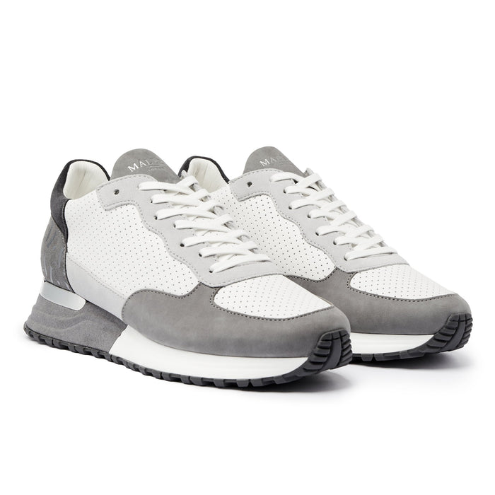 Mallet London Popham Perf Grey Silver Mens Trainers