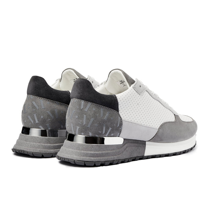 Mallet London Popham Perf Grey Silver Mens Trainers