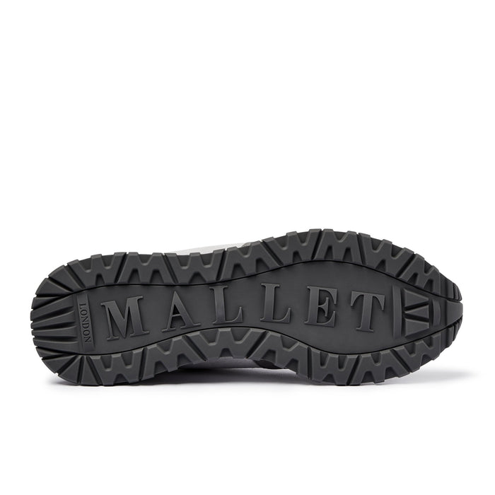 Mallet London Popham Perf Grey Silver Mens Trainers