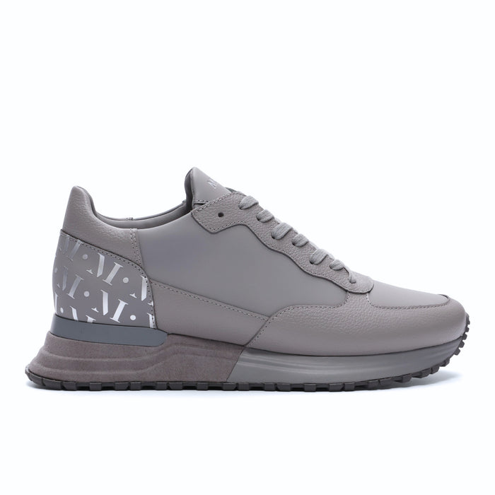 Mallet London Popham Tumbled Grey Silver Mens Trainers