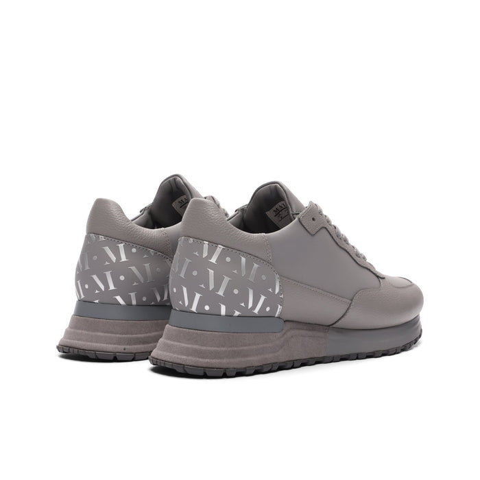 Mallet London Popham Tumbled Grey Silver Mens Trainers