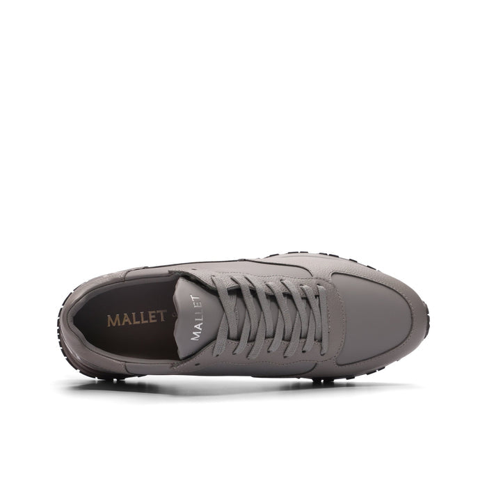 Mallet London Popham Tumbled Grey Silver Mens Trainers
