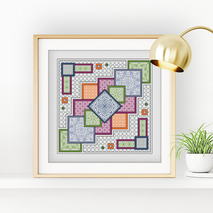 Reflections Blackwork Pattern Blackwork Pattern by Peppermint Purple