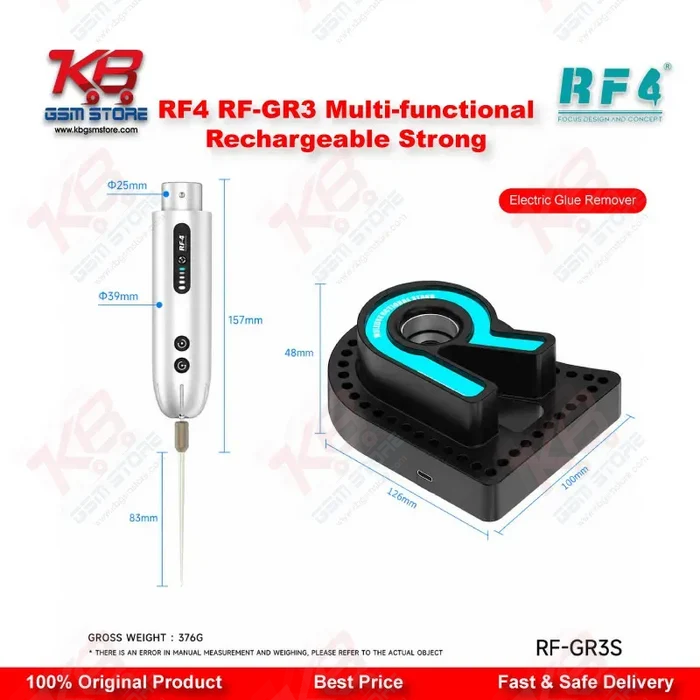 RF4 RF-GR3 Electric Glue Remover – 8000RPM Rechargeable Pen for Mobile Screen Repair