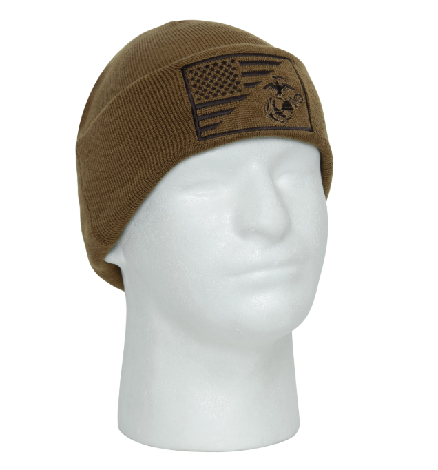 Rothco USMC Eagle, Globe and Anchor / US Flag Deluxe Fine Knit Watch Cap