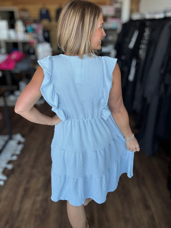 Ruffle Trim Tiered Dress