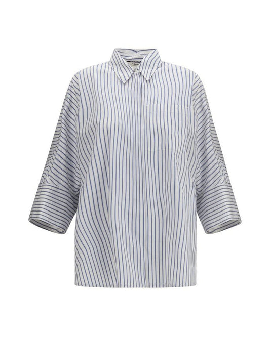 'S Max Mara Blue Cotton Pattern Shirt