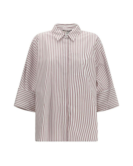 'S Max Mara Red Cotton Pattern Shirt