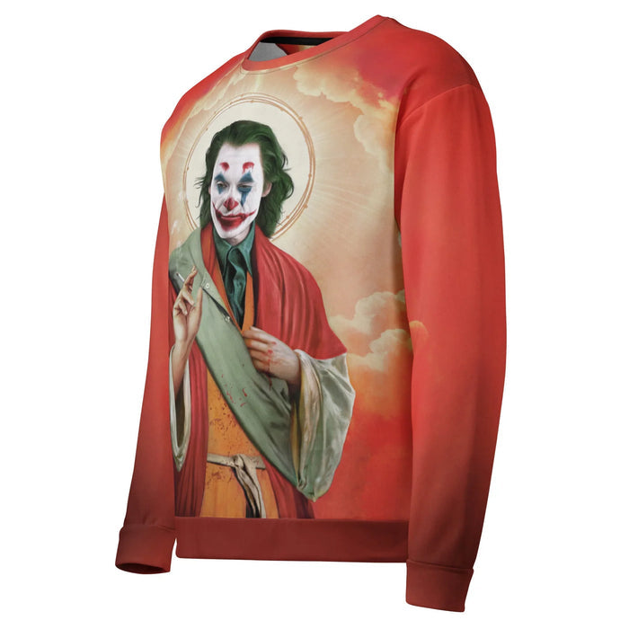 Saint Joker Sweatshirt in Beatific Crimson Haze. OEKO-TEX® 100, REACH Compliant, GRS Certified.