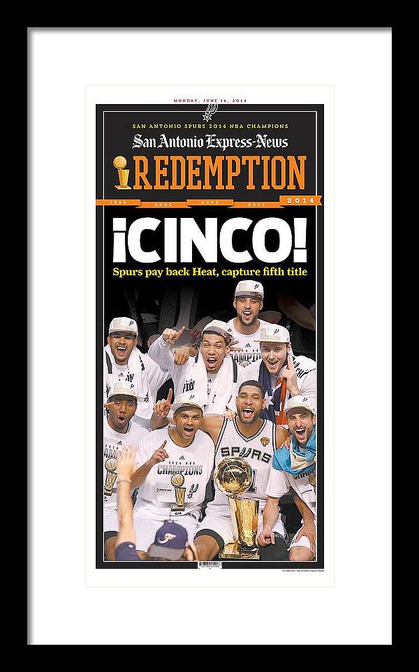 San Antonio Spurs 2014 NBA Champions Framed Print