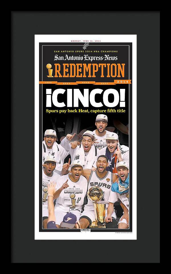 San Antonio Spurs 2014 NBA Champions Framed Print
