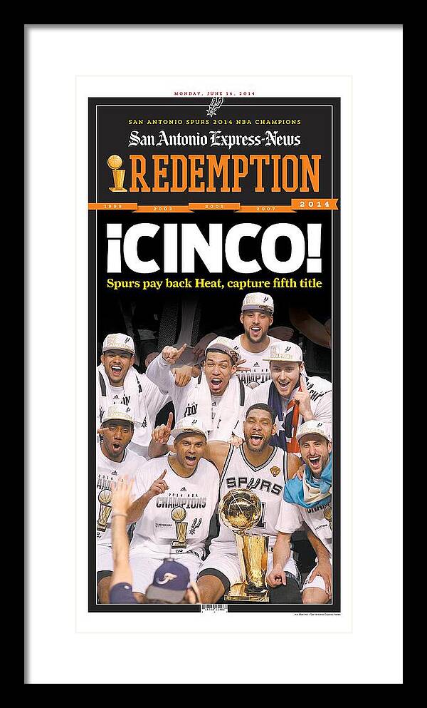 San Antonio Spurs 2014 NBA Champions Framed Print