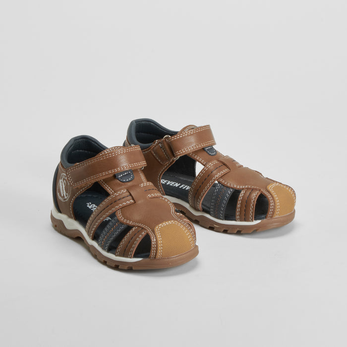 Sandalia vestir infantil marrón SEVEN FIVE