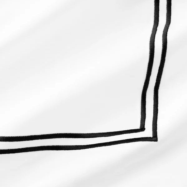 Boudoir Sham 12″ x 16″ w/ 2″ Flange / White/Black