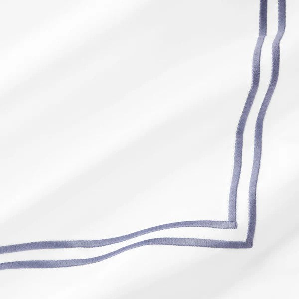 Boudoir Sham 12″ x 16″ w/ 2″ Flange / White/Cornflower Blue