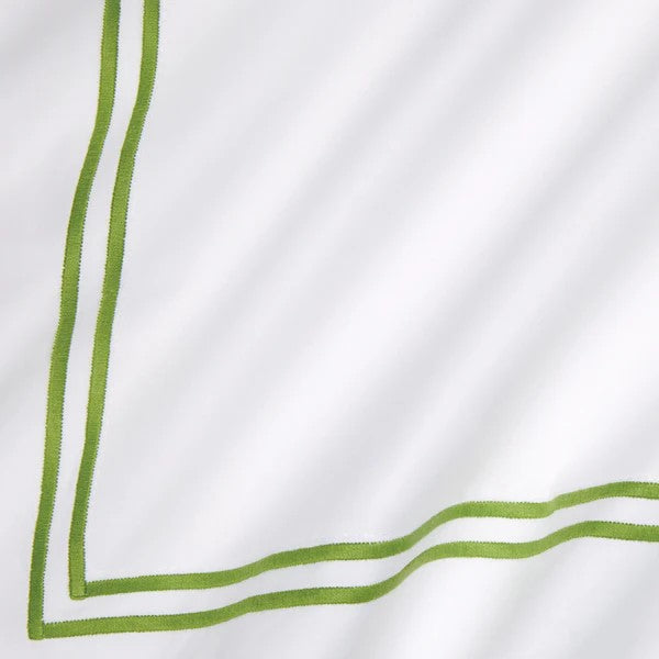 Boudoir Sham 12″ x 16″ w/ 2″ Flange / White/Fern