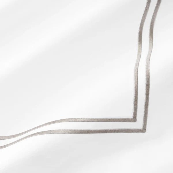 Boudoir Sham 12″ x 16″ w/ 2″ Flange / White/Grey