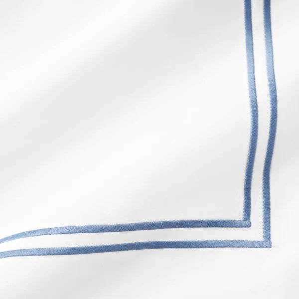 Boudoir Sham 12″ x 16″ w/ 2″ Flange / White/Ocean