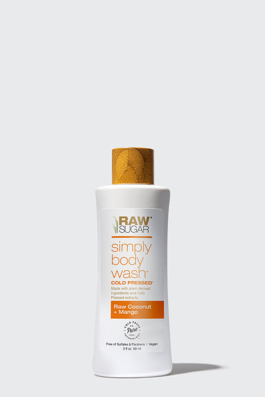 3 oz mango body wash in front of white background