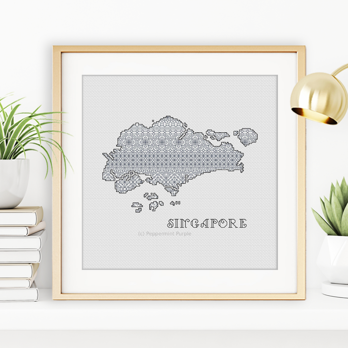 Singapore Blackwork Blackwork Pattern by Peppermint Purple