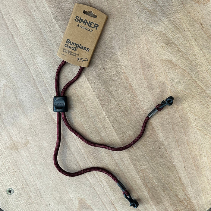 Sinner Sunglass Cord - Burgundy Buckle