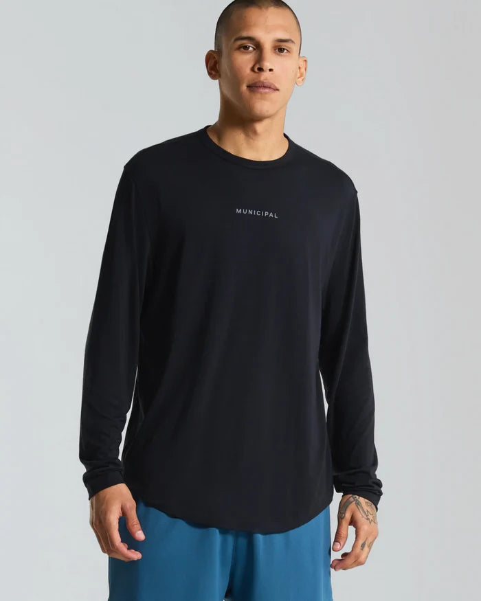 Municipal Sport Utility long sleeve performance tee black moisture wicking