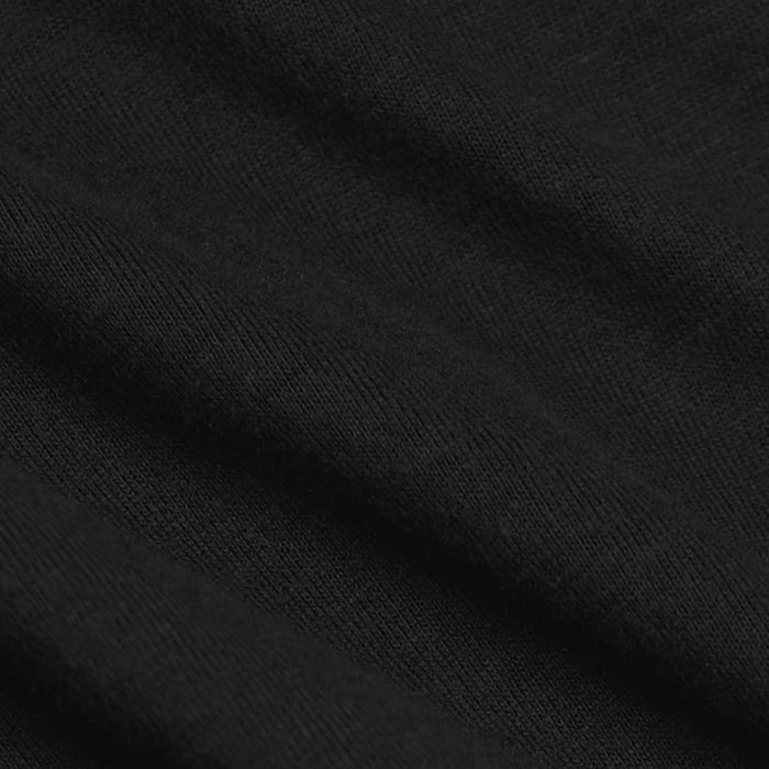 Staple Tall Straight Hem Crew Neck T-Shirt close-up of black knit fabric.