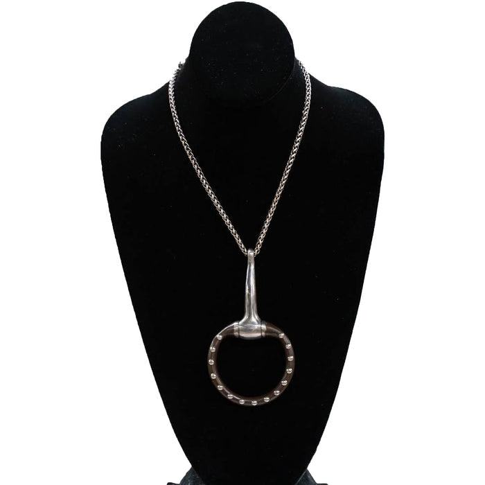 Studded Brown Pony Bit Bit Necklace by V2 Designs