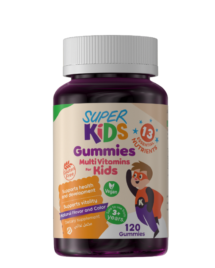 Superkids Gummies Chewable Multivitamins 120 gummies - سوبر كيدز جاميز متعدد الفيتامينات قابلة للمضغ 120 قطعة