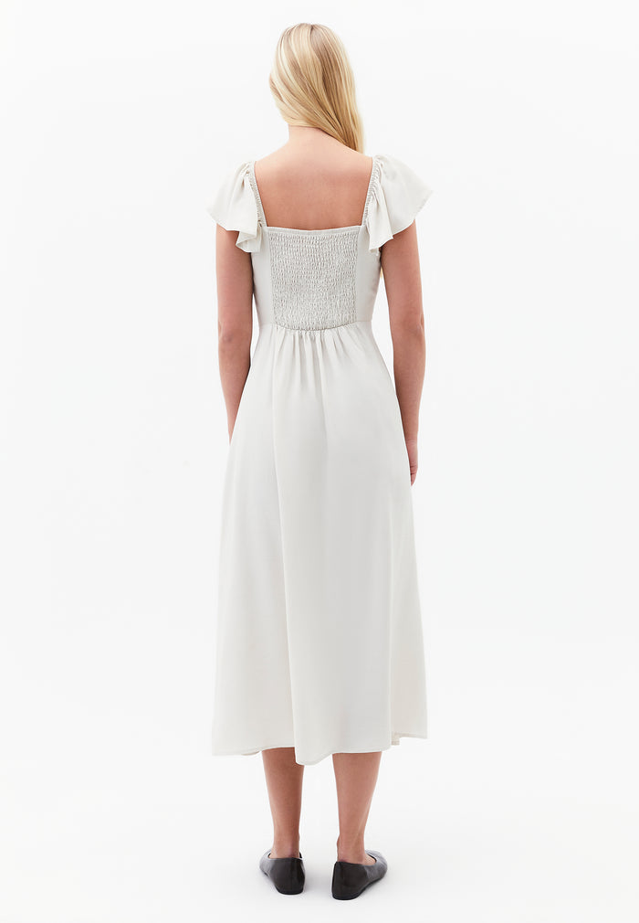 Sweetheart Neckline Midi Dress - SILVER BIRCH