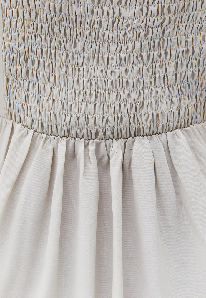 Sweetheart Neckline Midi Dress - SILVER BIRCH
