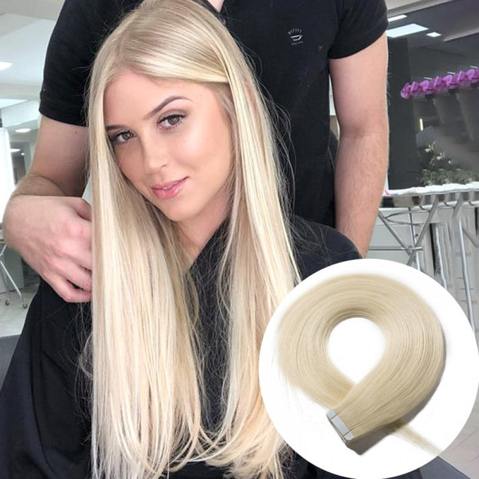 Tape in Hair Extensions | #60 Lightest Blonde | 20inch