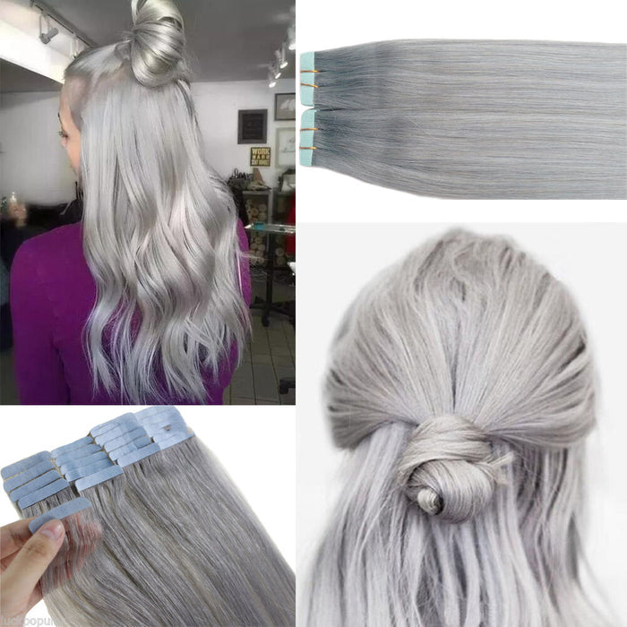 Tape in Hair Extensions | Silver | 20inch
