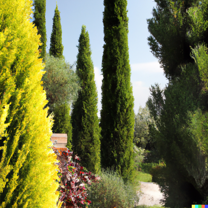 Taylor Juniper Tree, Eastern Red Cedar planted in a garden full grown