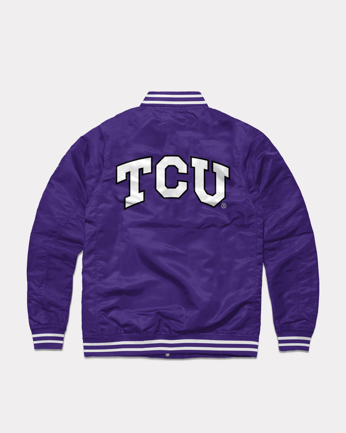 TCU Horned Frogs Purple Vintage Varsity Jacket Back